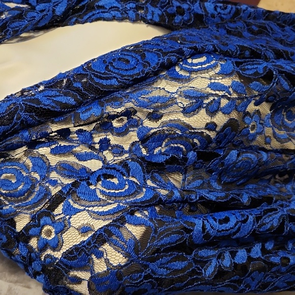 Sole Dione Studio Blue Flower Design Sheer Lace Look Overshirt Sz 3X - Picture 2 of 8